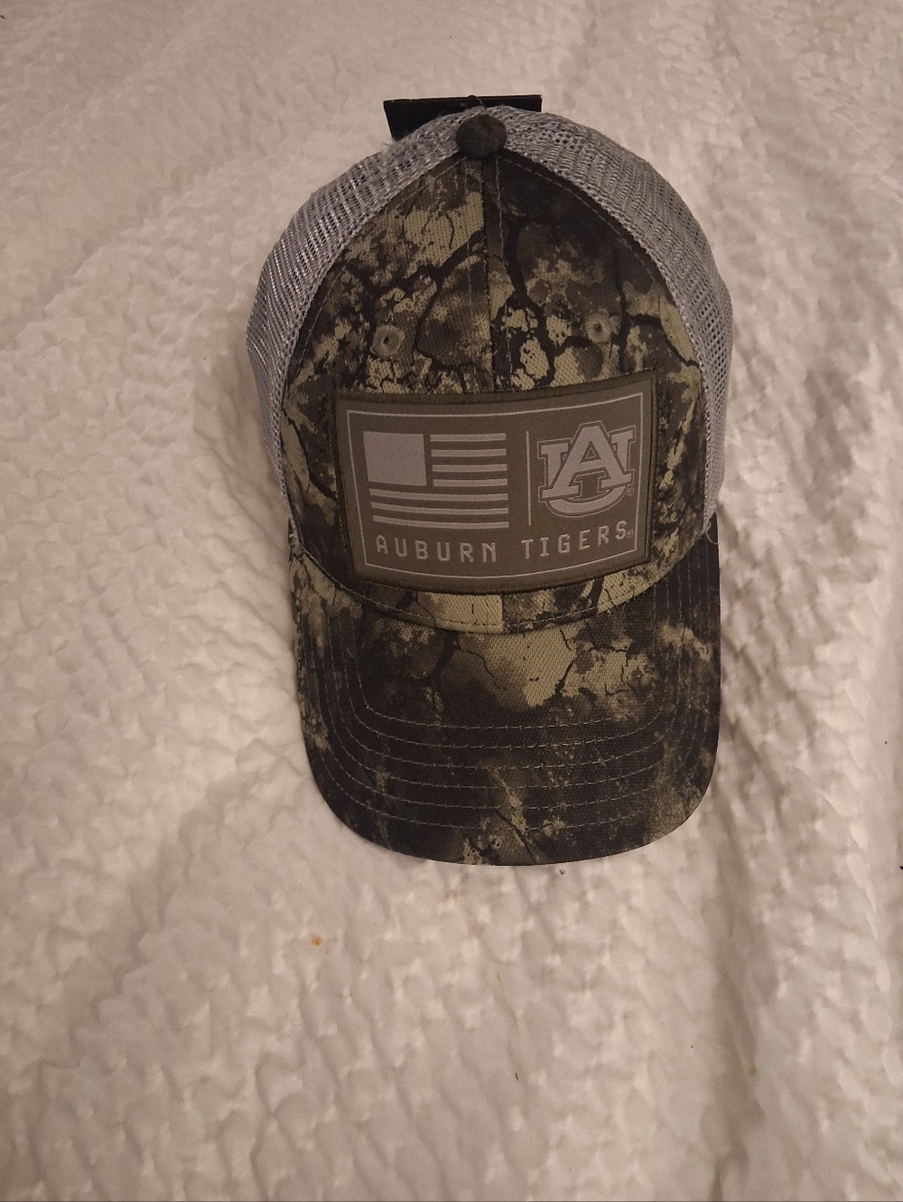 Under Armour Auburn Tigers Camo & Gray Mesh Back Trucker Hat with Olive Logo